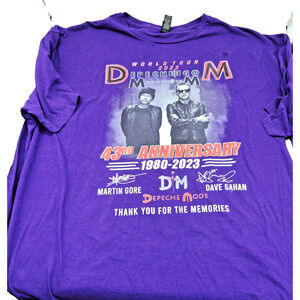 Depeche Mode Shirt Men's Size 3XL 43 Anniversary Tour 1980-2023 Graphic Tee Blue